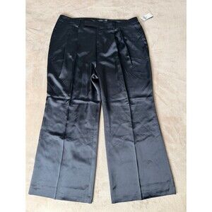 Lauren Ralph Lauren Charmeuse Pleated Satin Wide Leg Pants Olive Green Plus 22W